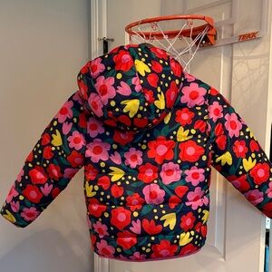 Hanna Andersson Reversible Pink/Floral  Kids Puffer Jacket